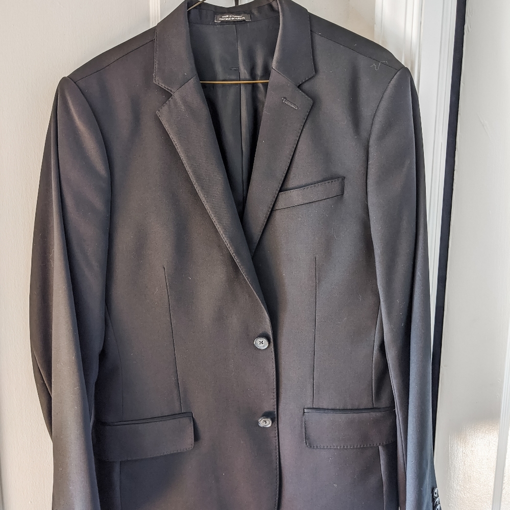 Express Solid Black Modern Tech Suit Jacket - image 2